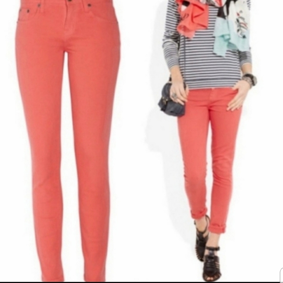 J. Crew Denim - J Crew Toothpick Stretch Skinny Jeans Neon Coral